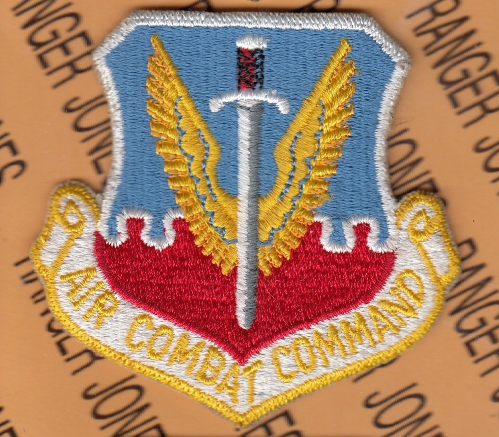 USAF Air Force Air Combat Command ACC yellow letters shield ~3" patch c/e C