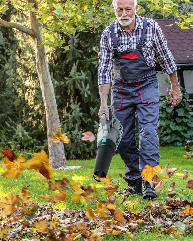 20V Cordless Leaf Blower 350 CFM 85 MPH, Variable Speeds Electric Leaf Blower...