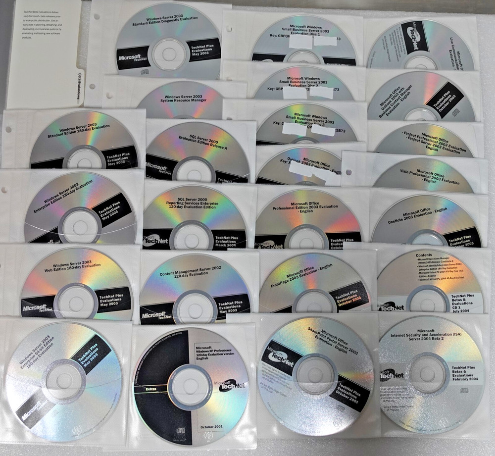 MICROSOFT TechNet Plus Subscription 89 Disc Lot