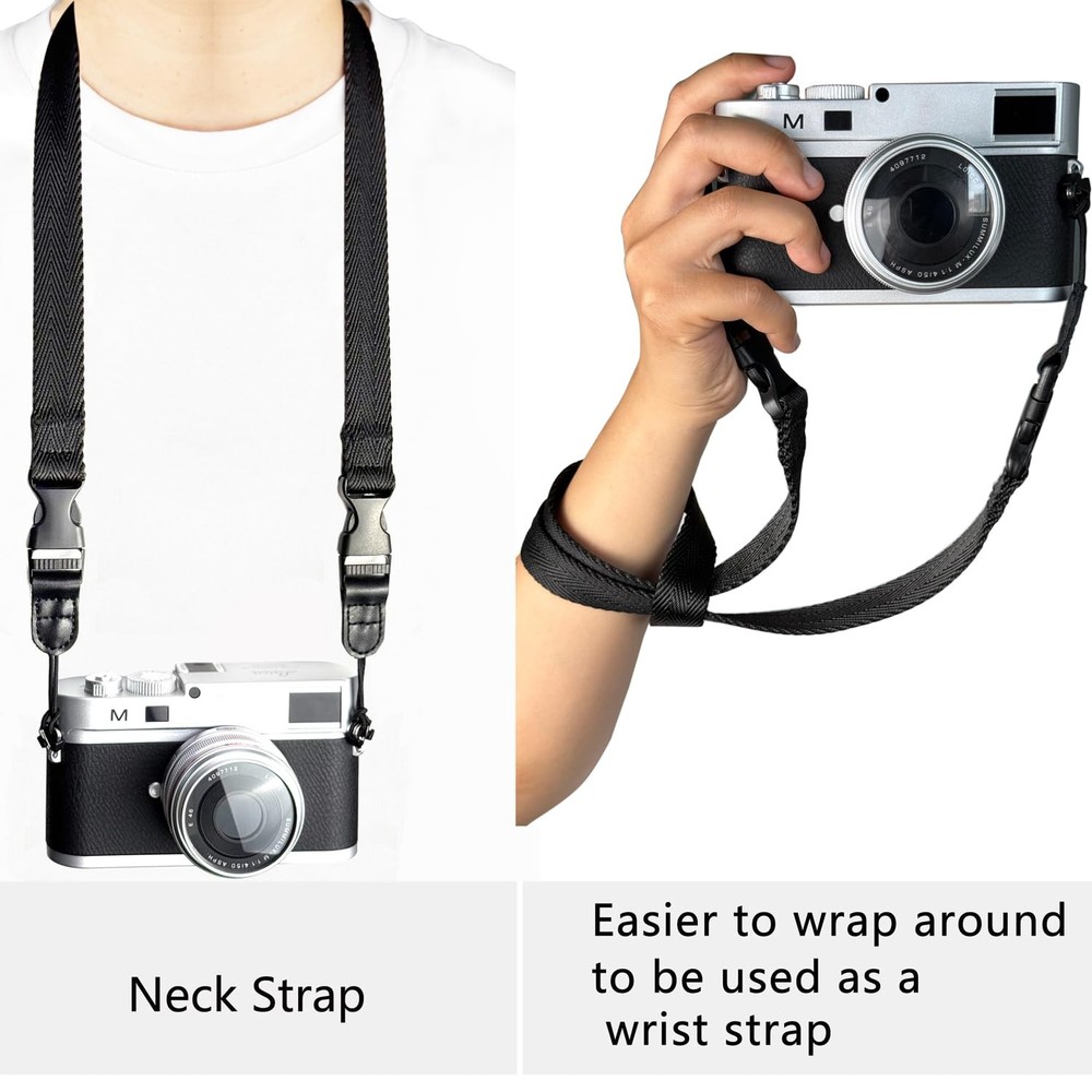 Camera Neck Strap/Thin Washable Soft Strap or 39 inch, Black