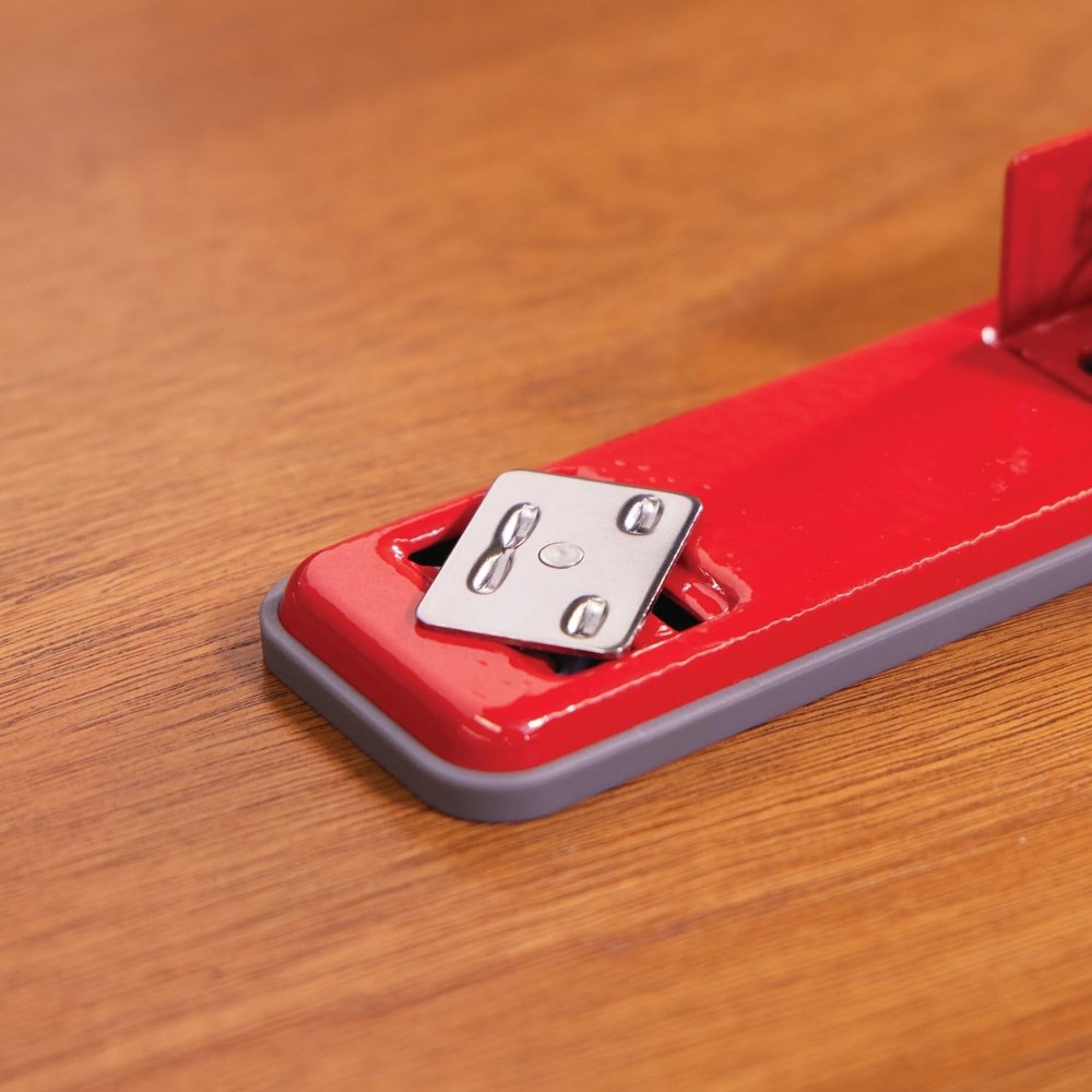 Compact Desktop Stapler 20 Sheet Capacity Metal Rio Red Jam Free Tacking compact