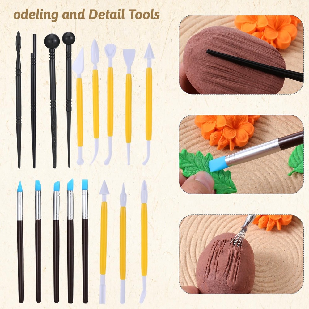 48PCS Pottery Tools for Sculpting Clay 1,