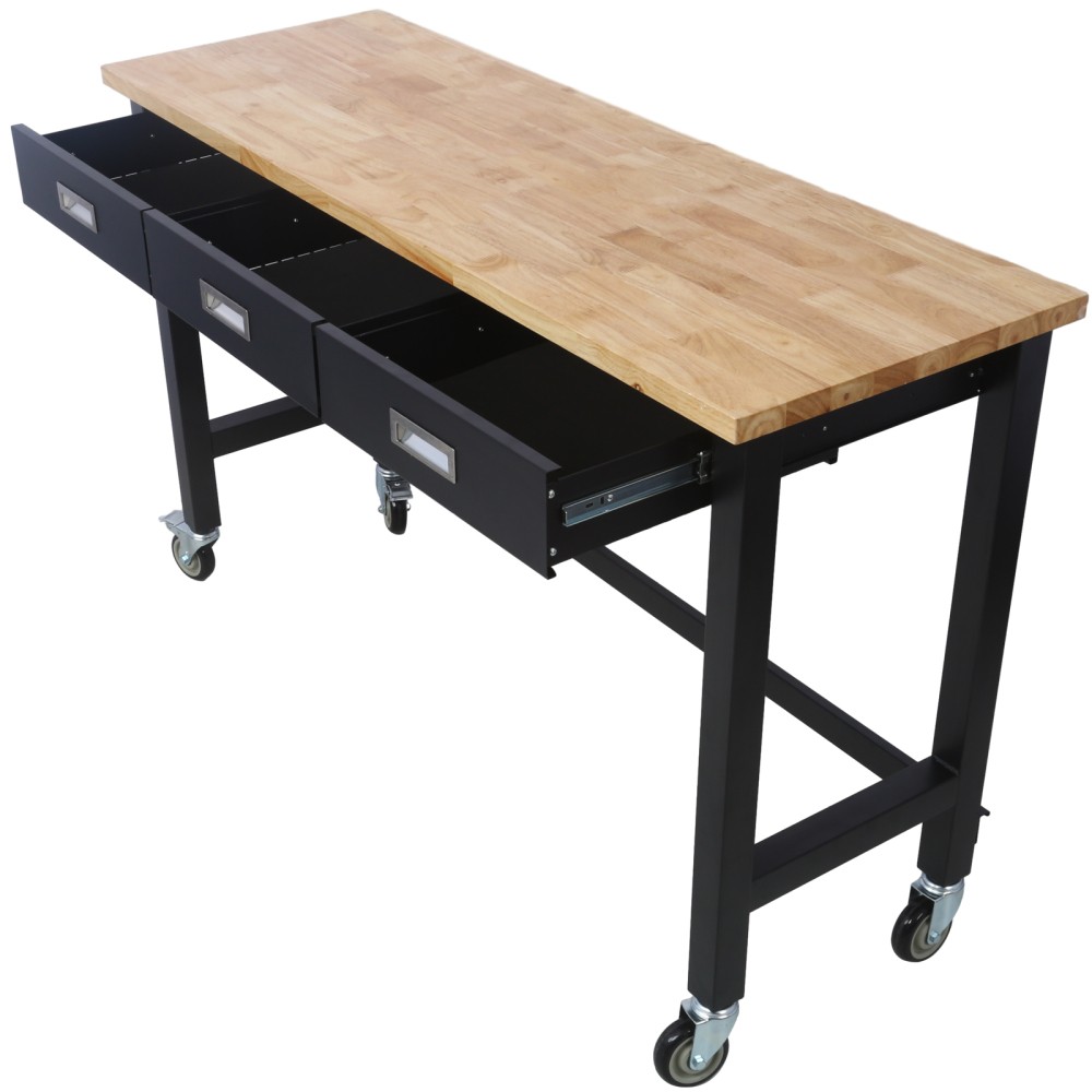 Heavy Duty Workbench-Rolling Work Table w/Drawer Storage for Garage &Home Office