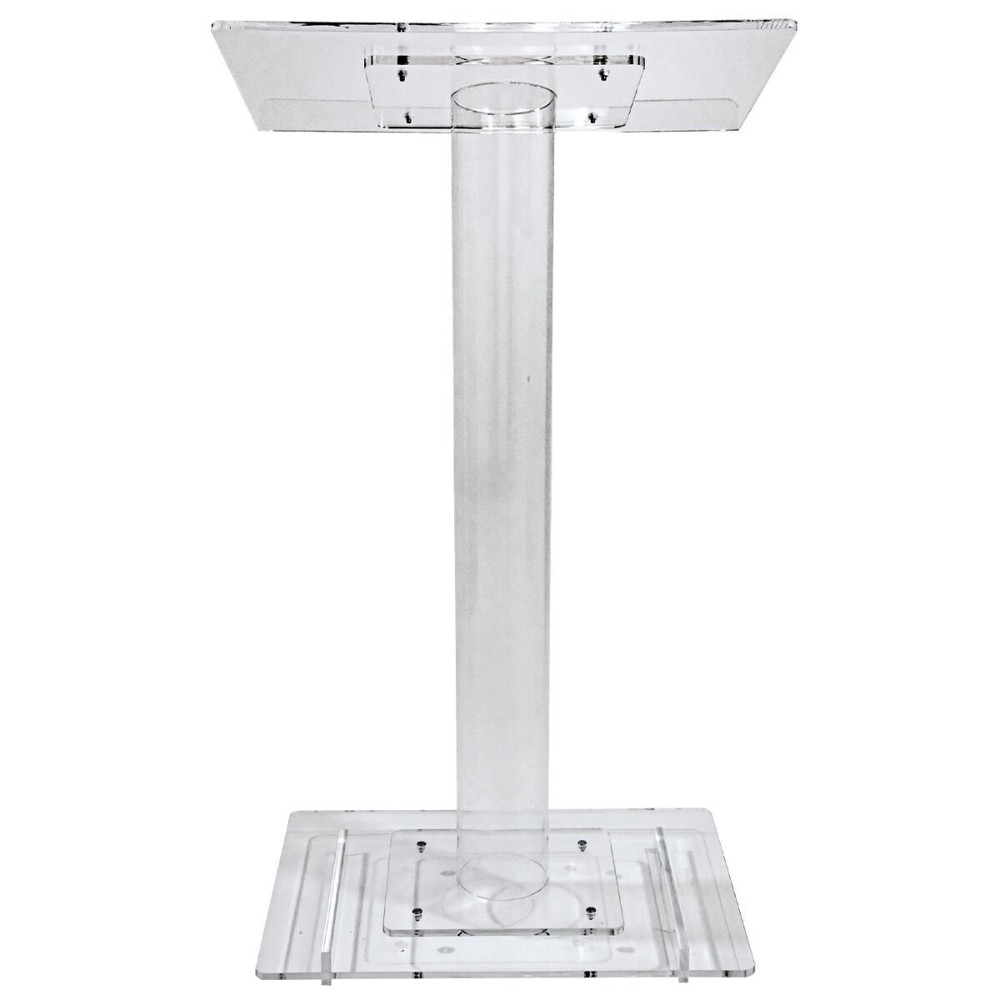 Kingdom Acrylic Single Column Lectern for Churches and Classrooms