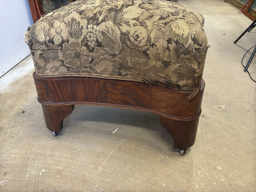 antique empire mahogany foot stools bench PAIR window seats Classical