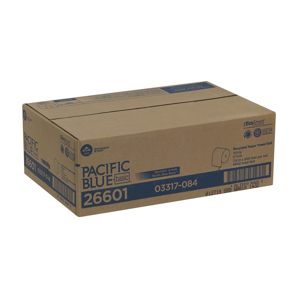 Pacific Blue Basic Paper Towel Hardwound Roll 6 Roll(s) 1 Towels/ Roll