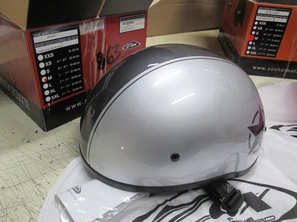 ZOX MOTORCYCLE HELMET - SHORTY OPENFACE - DOT - CLEAN FRONT MIKRO SILVER MEDIUM