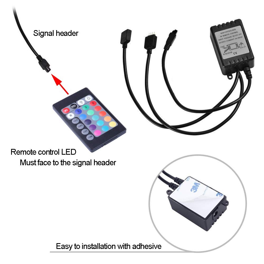RGB LED Strip Computer Lighting via Magnet with Controller for Desktop Comput...
