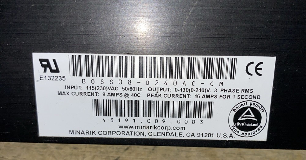 Minarik Boss08d240ac-cm Motor Controller Board