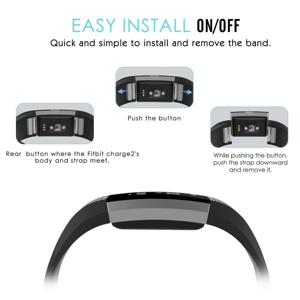 Replacement Silicone Rubber Band Strap Wristband Bracelet For Fitbit CHARGE 2