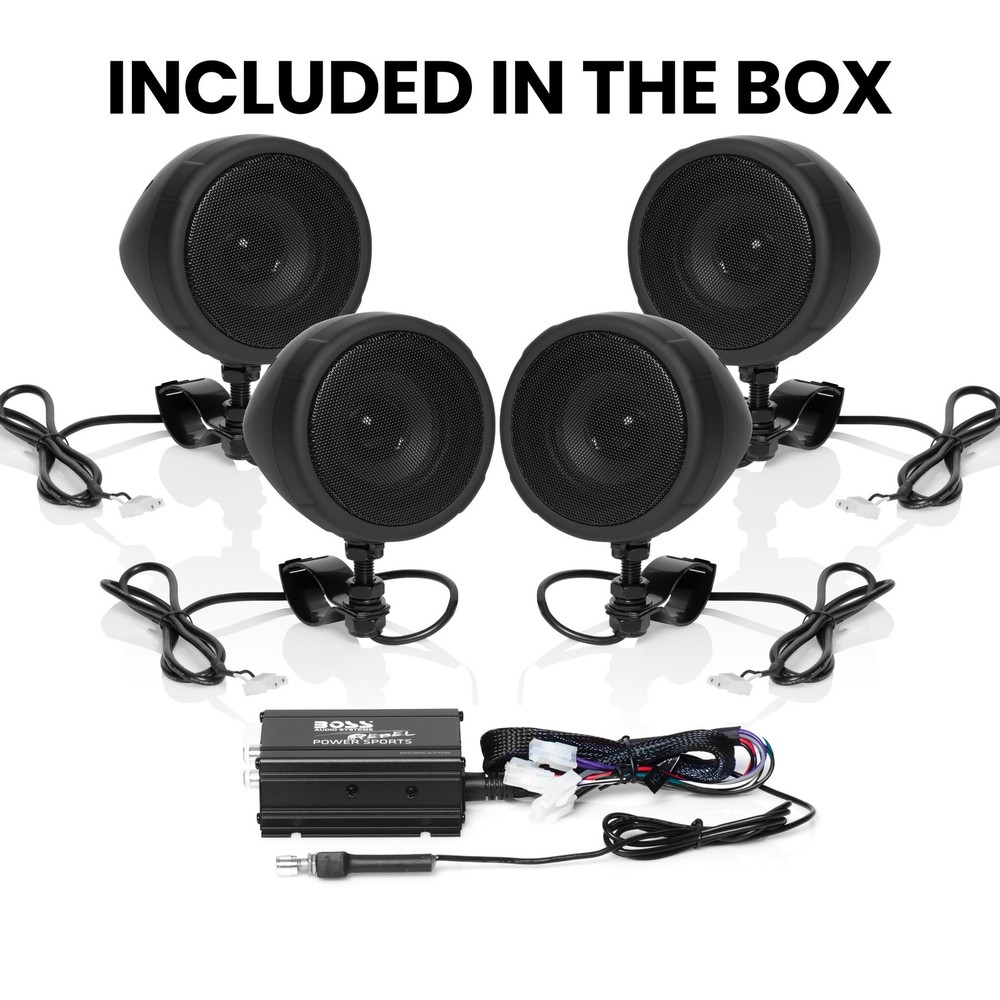 BOSS Audio Systems MCBK470B Motorcycle Bluetooth Speaker System - Class D...