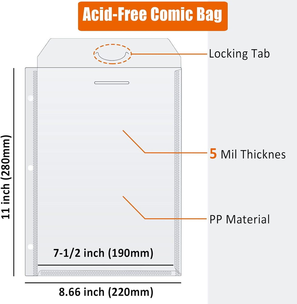 Comic Book Storage Album, Comic Book Binder - for Current, Silver Age, Regular C