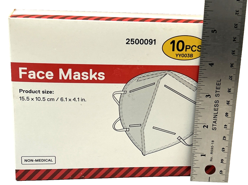 Face Masks Protective 10 Individually Wrapped, 3 Ply