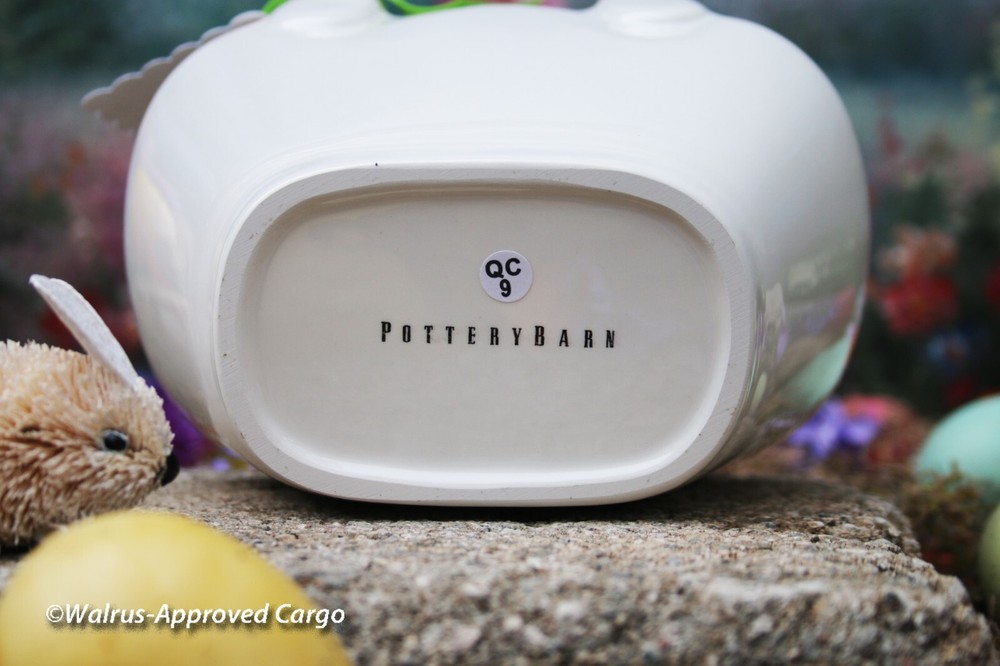POTTERY BARN CERAMIC EASTER BASKET -NIB- GET A REAL HANDLE ON SPRINGTIME DÉCOR!