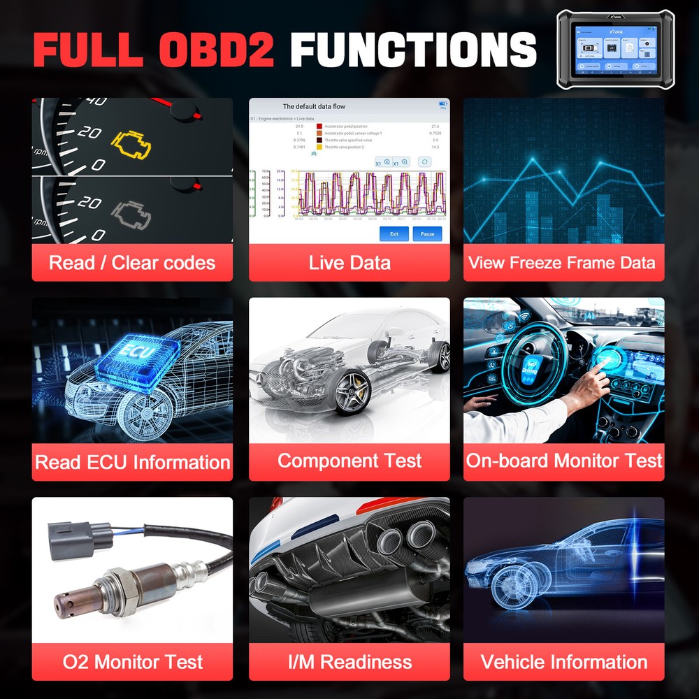 XTOOL D7W WIFI Wireless Auto Diagnostic Scan Tool Full System E.CU Coding DoIP