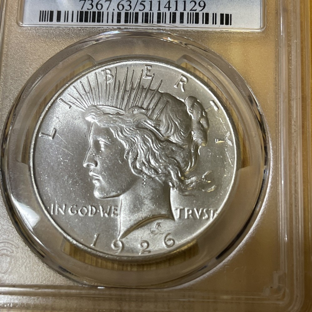 1926 PEACE SILVER DOLLAR PCGS MS63