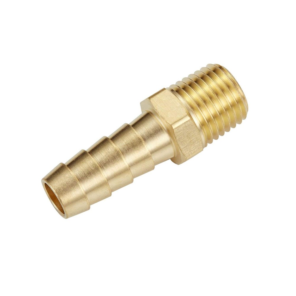 Litorange 4 PCS Solid Brass Pipe Fitting and 4PCS 3/8" NPT x 1/2" Barb,
