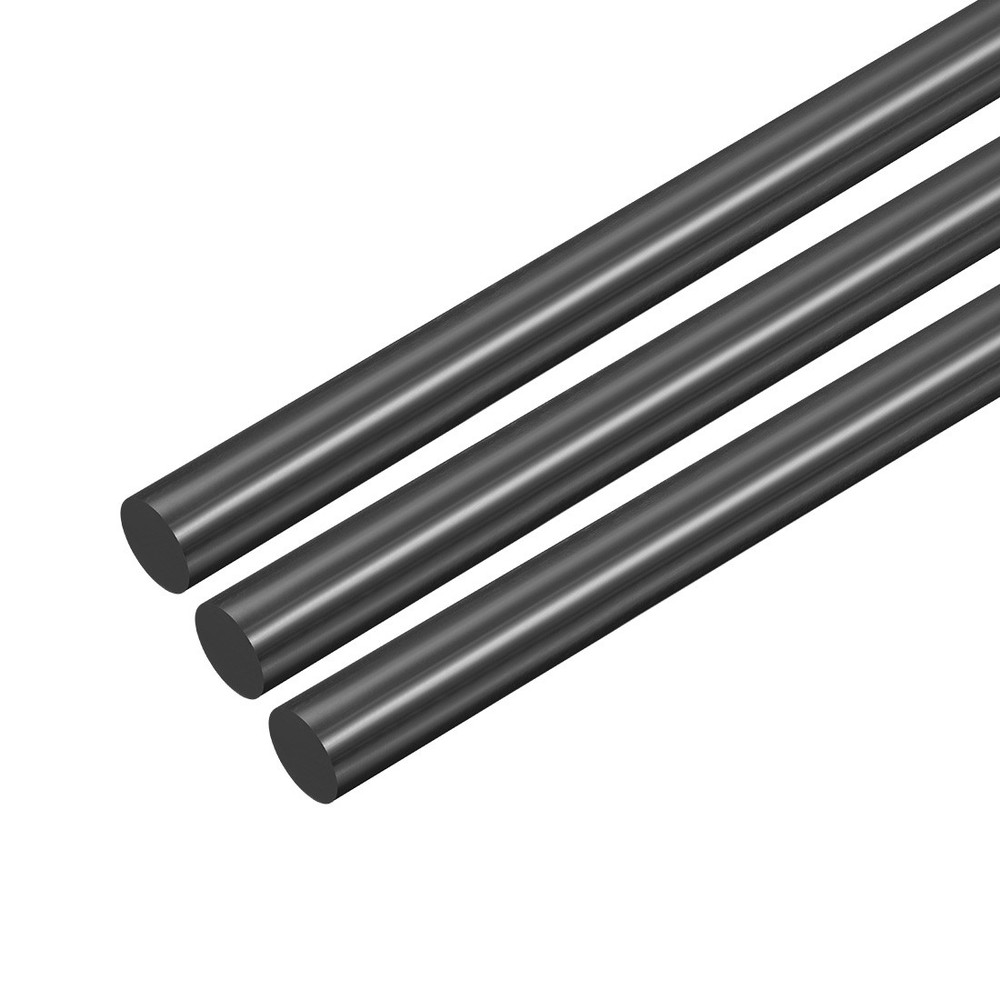 Plastic Round Rod,6mm Dia 50cm Black Engineering Plastic Round Bar 3PC
