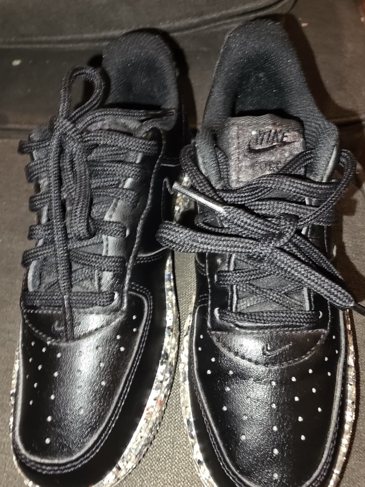 Size 1.5 - Nike Air Force 1 Low Recycled Wool Pack - Black