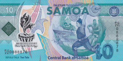 Samoa 10 Tala 2019 P 45 Polymer UNC Commemorative