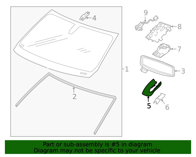 Genuine GM Black Windshield Multifunction Sensor Mount Bracket Cover 84049174