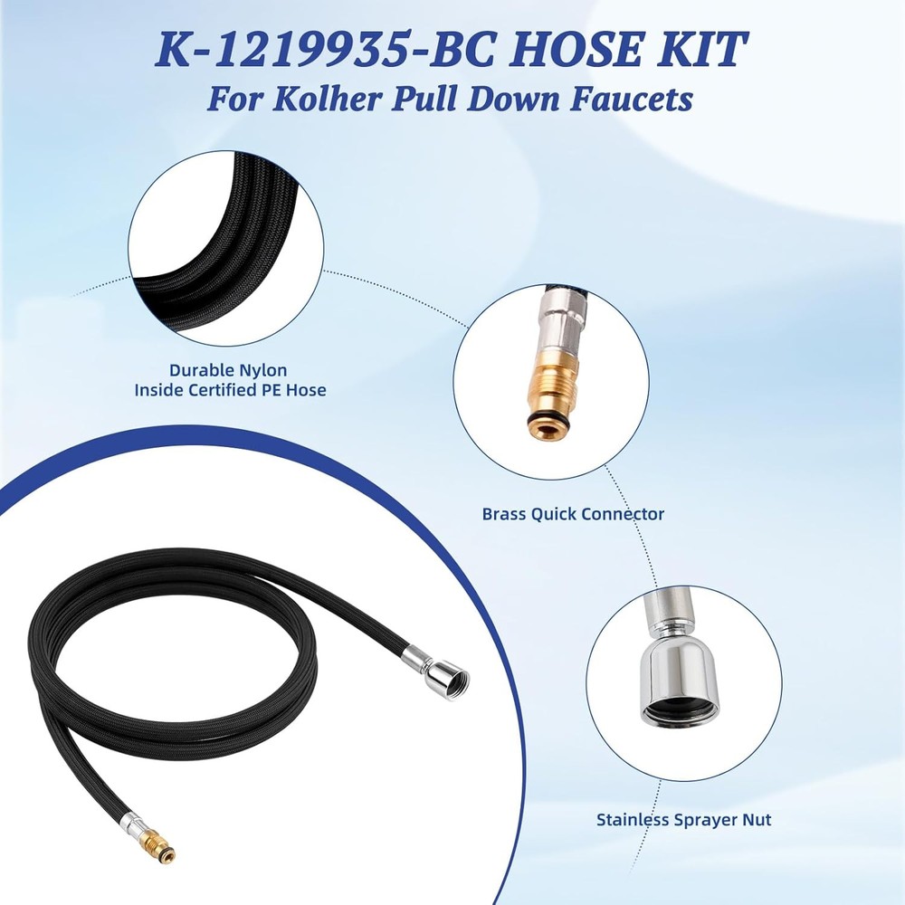 Hose Kit Compatible with Kohler Pull Down Kitchen Faucet