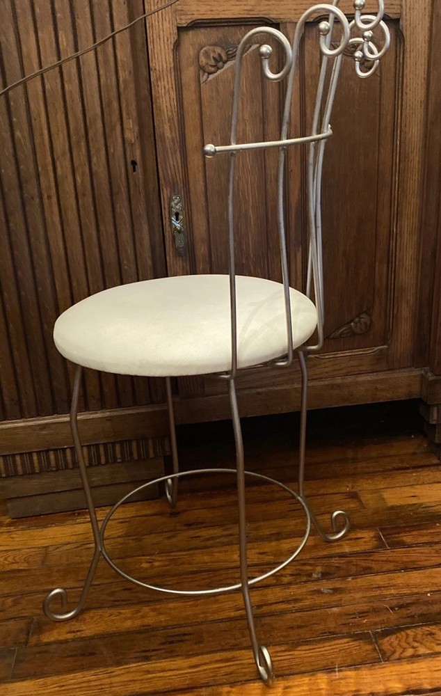 Vintage IRON WIRE VANITY CHAIR STOOL