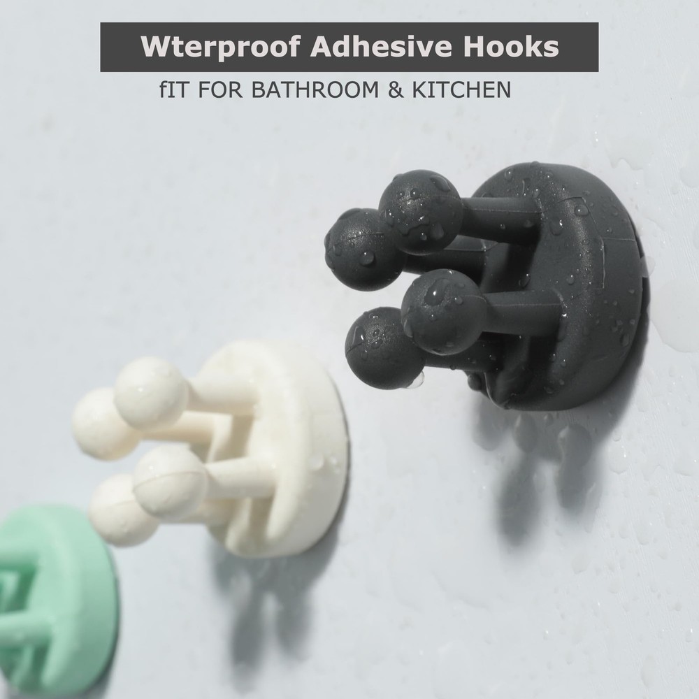 4 pcs Silicone Toothbrush Holder Multi-Function Hook Waterproof self Adhesive...