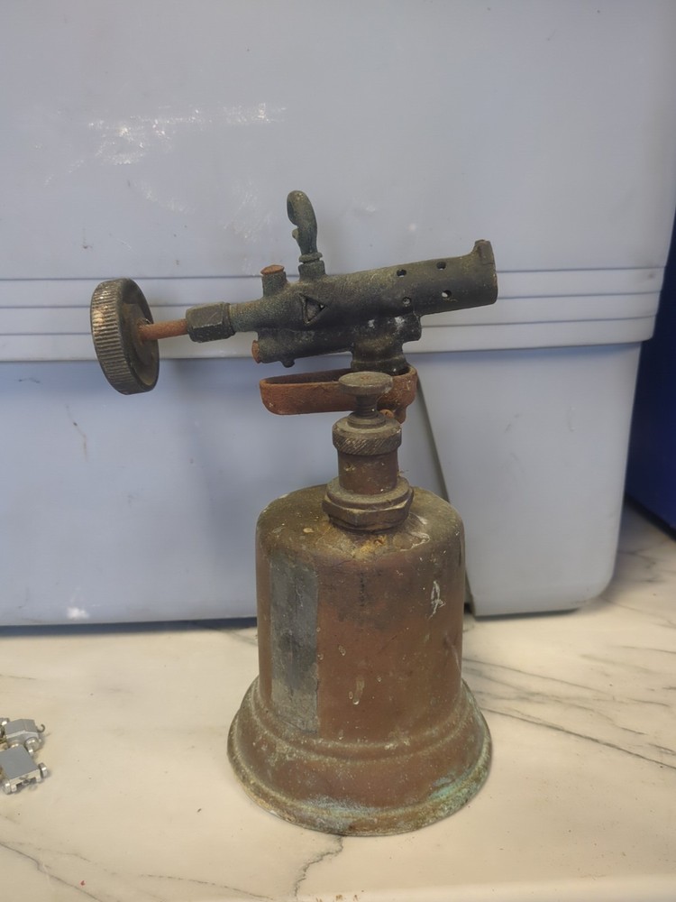 Hand Blow Torch Antique Vintage Brass