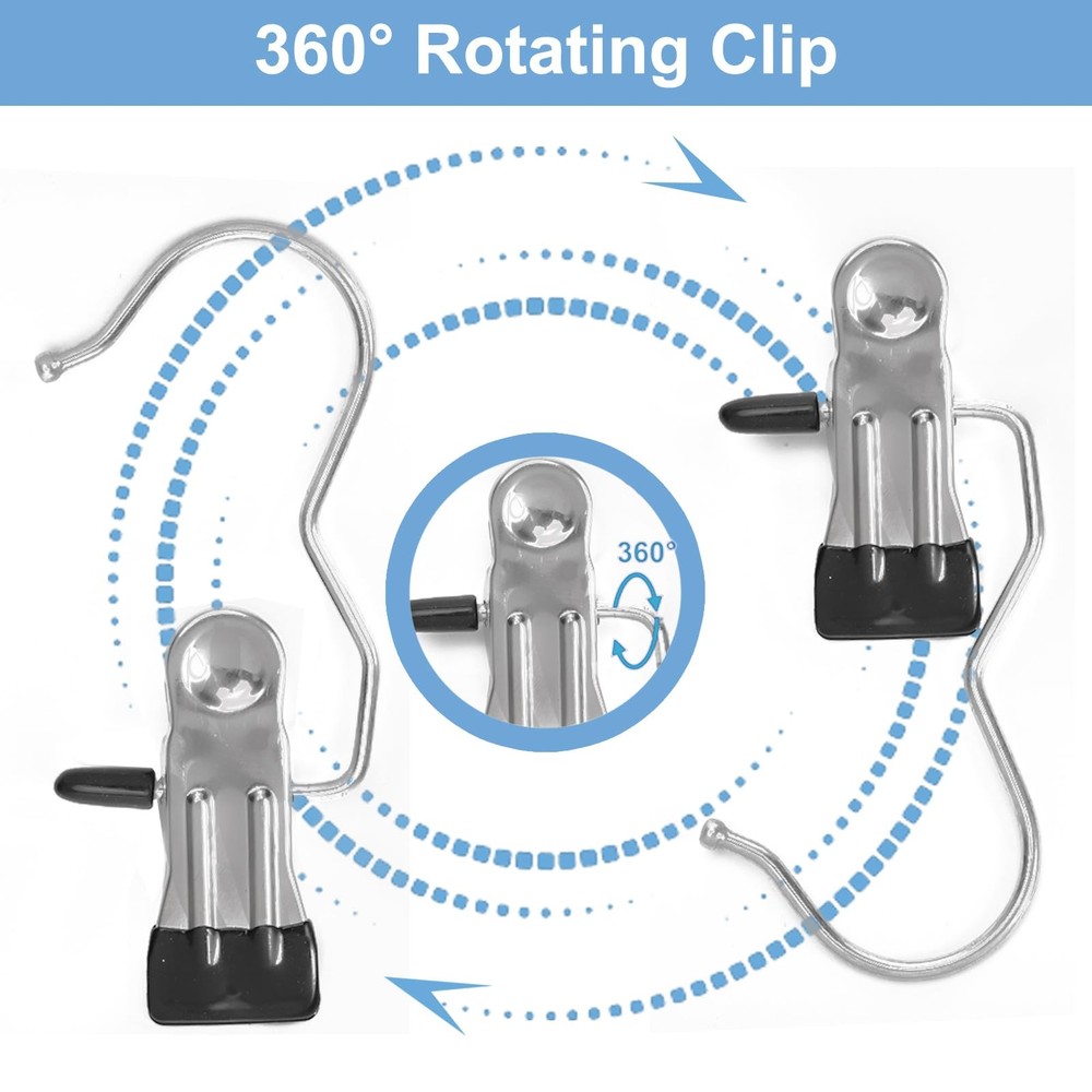 24 Pack Hanger Clips, Multi Function Clip Hooks, Laundry Hanging Hooks Clips,...