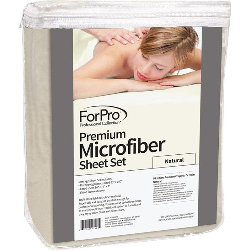Microfiber Massage Sheet Set Soft Durable Elastic Fitted Flat Face Rest 3-Piece