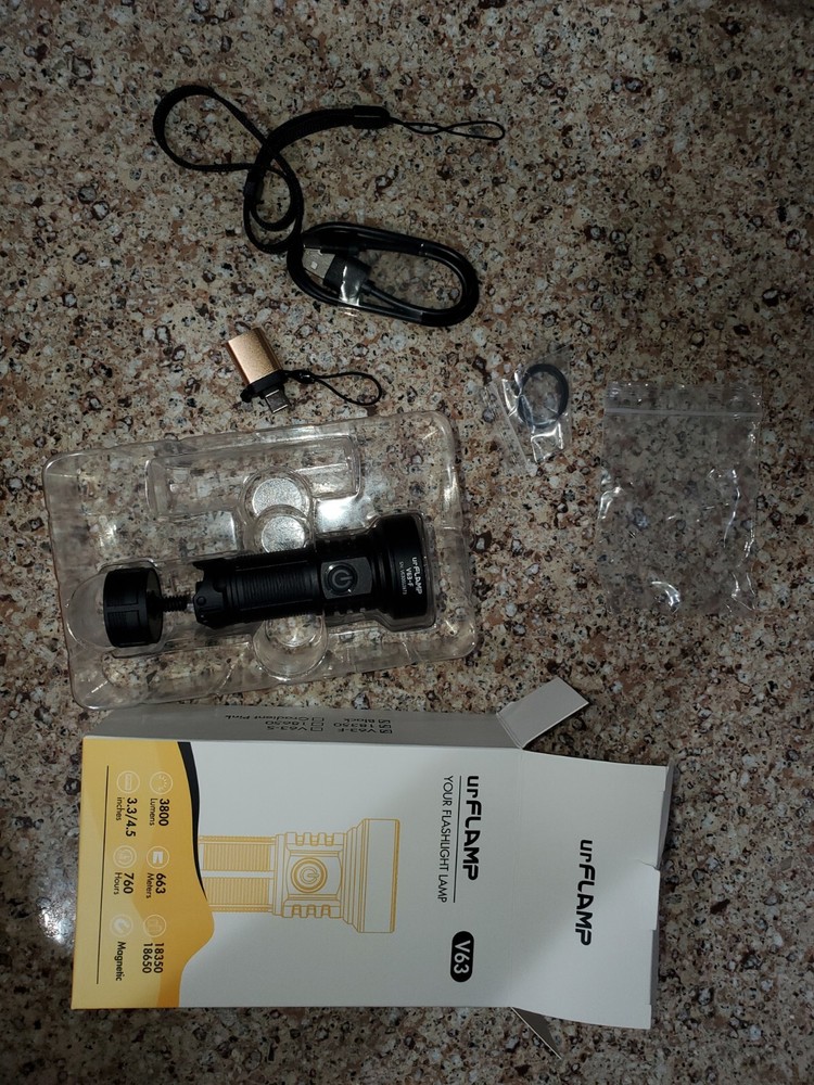 urflamp Flashlight V63-F (Floodlight Version) Rechargeable