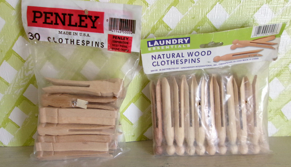 48 Wood CLOTHESPINS ~ 2 Packages ~ New