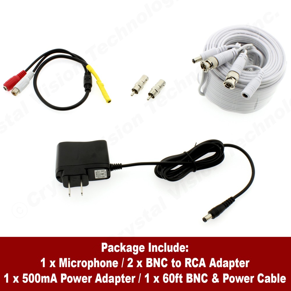 [60ft] Microphone Kit for Defender Surveillance Security HD1T8D4B4, HD1T8B8