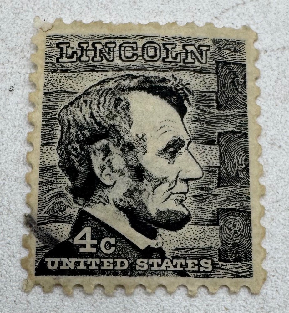 Black Abraham Lincoln 4¢ Four Cent U.S. Postage Stamp – Vintage Rare