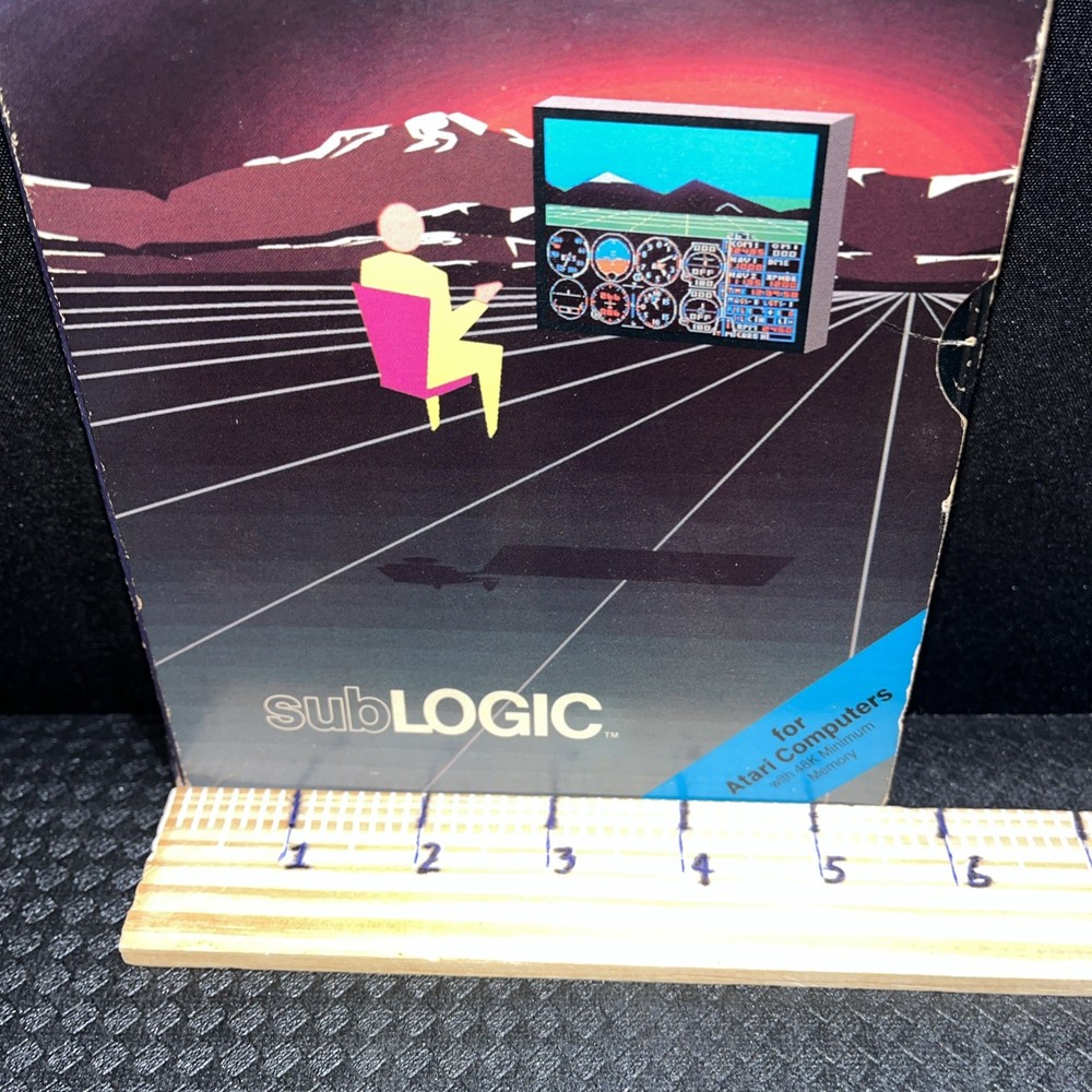 Flight Simulator II subLOGIC for ATARI computer - complete SET box manual 2 disk