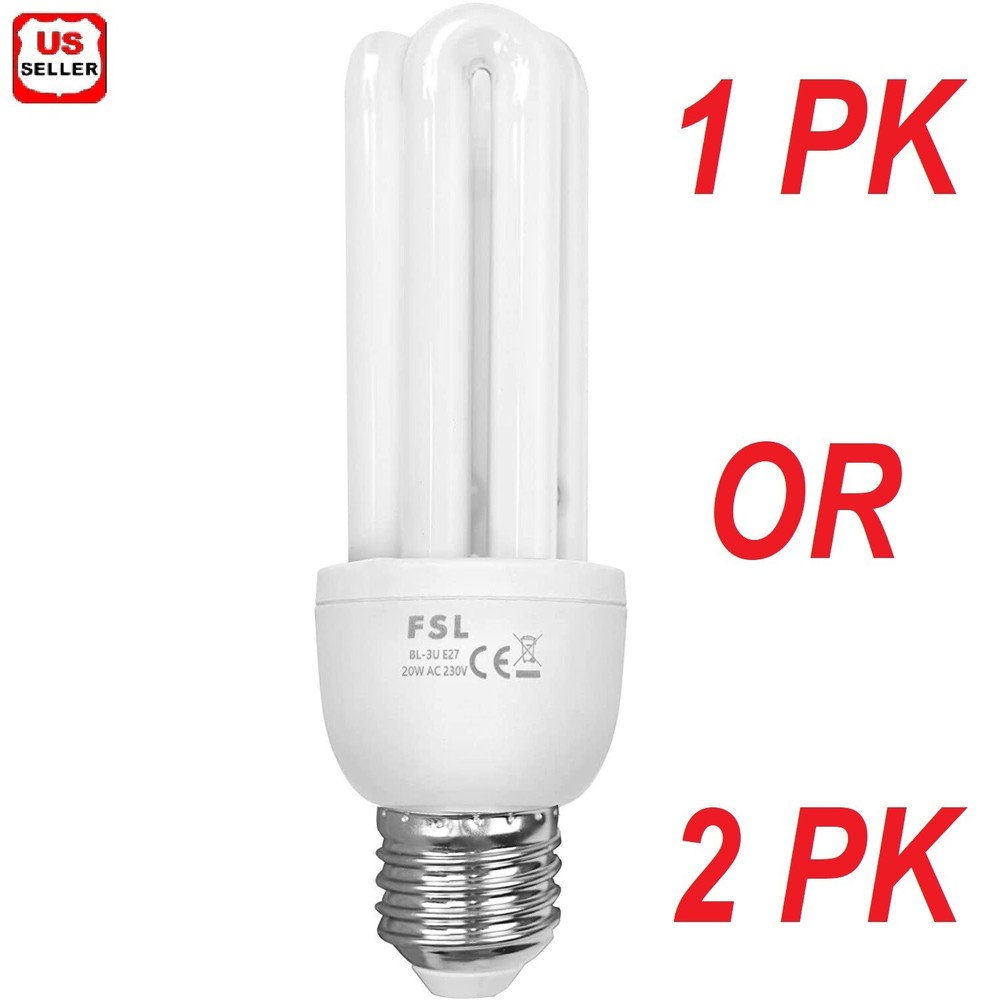 1/2 Pack 3U 20W Replacement Bulbs for 20W Bug Zapper with E27 Base Universal New