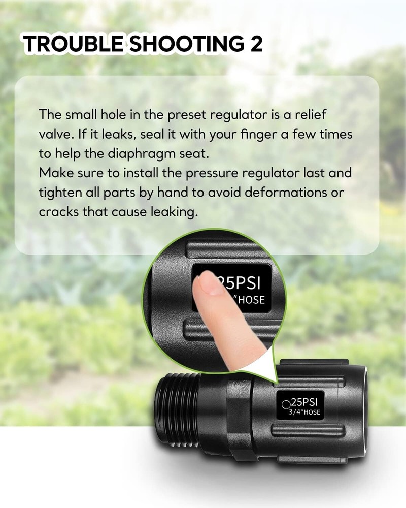 Drip Irrigation Pressure Regulator 25 PSI-3/4 Inch Hose Thread-Drip Irrigation