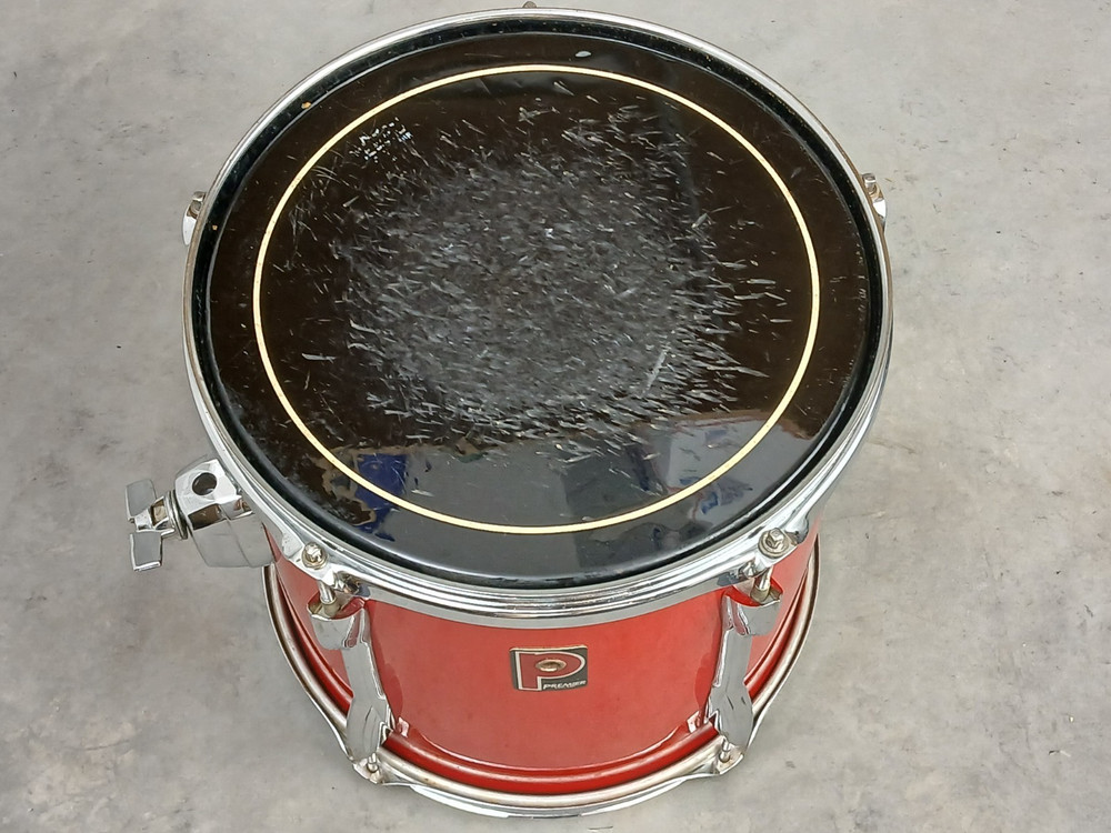 PREMIER 12" RED TOM DRUM, ENGLAND