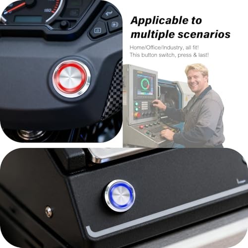 15Amp Push Button Switch，(0.75") 12V-24V Latching Push Button Switch 19mm Blue