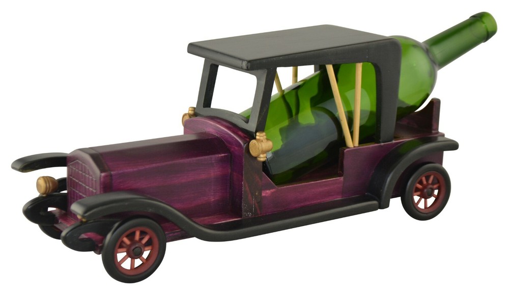 Handmade Solid Wood Antique Car Wine Bottle Holder
