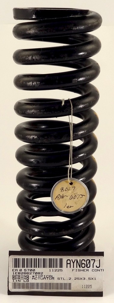 Fisher Controls Helical Compression Actuator Spring 1E826627082, New Old Stock