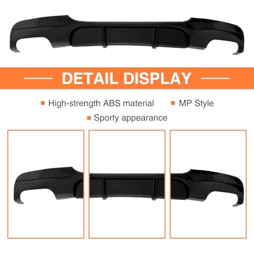 Rear Diffuser Compatible with E90 M Sport 2006-2013 MP Bilateral Dual Outlet