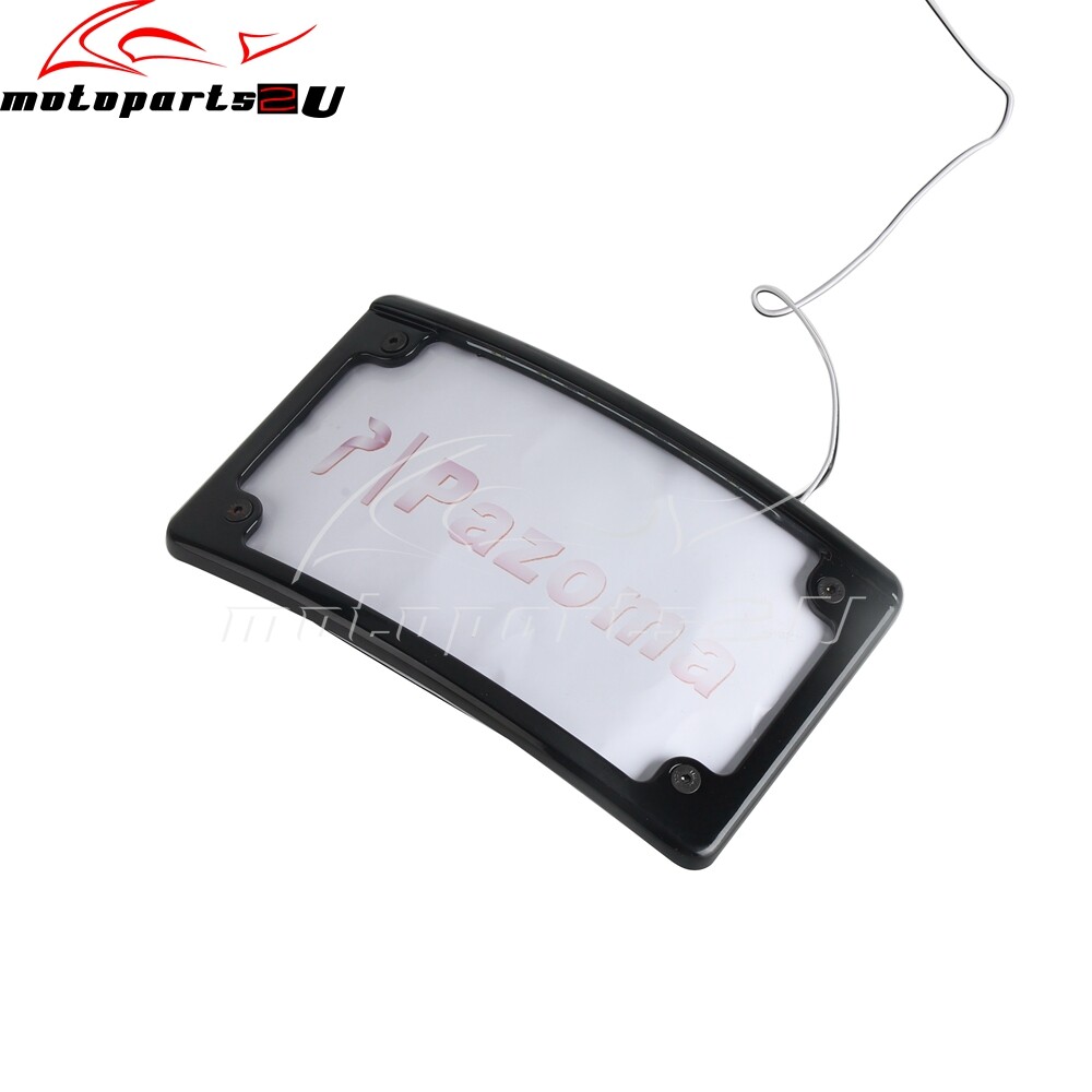 Curved Laydown License Plate Mounted & LED Light Plate Frame for Harley-Davidson