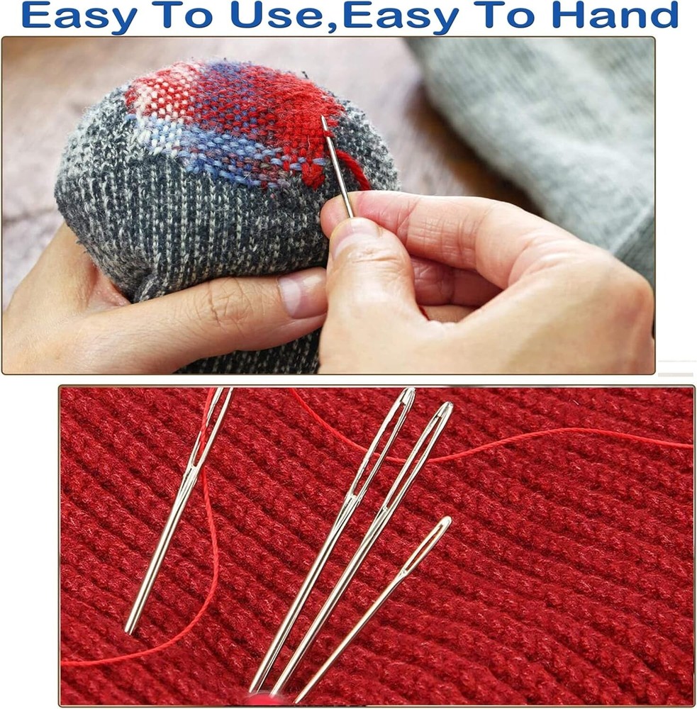 9 Piece Blunt Needles Set - Effortless Yarn Threading with Large Eye Design