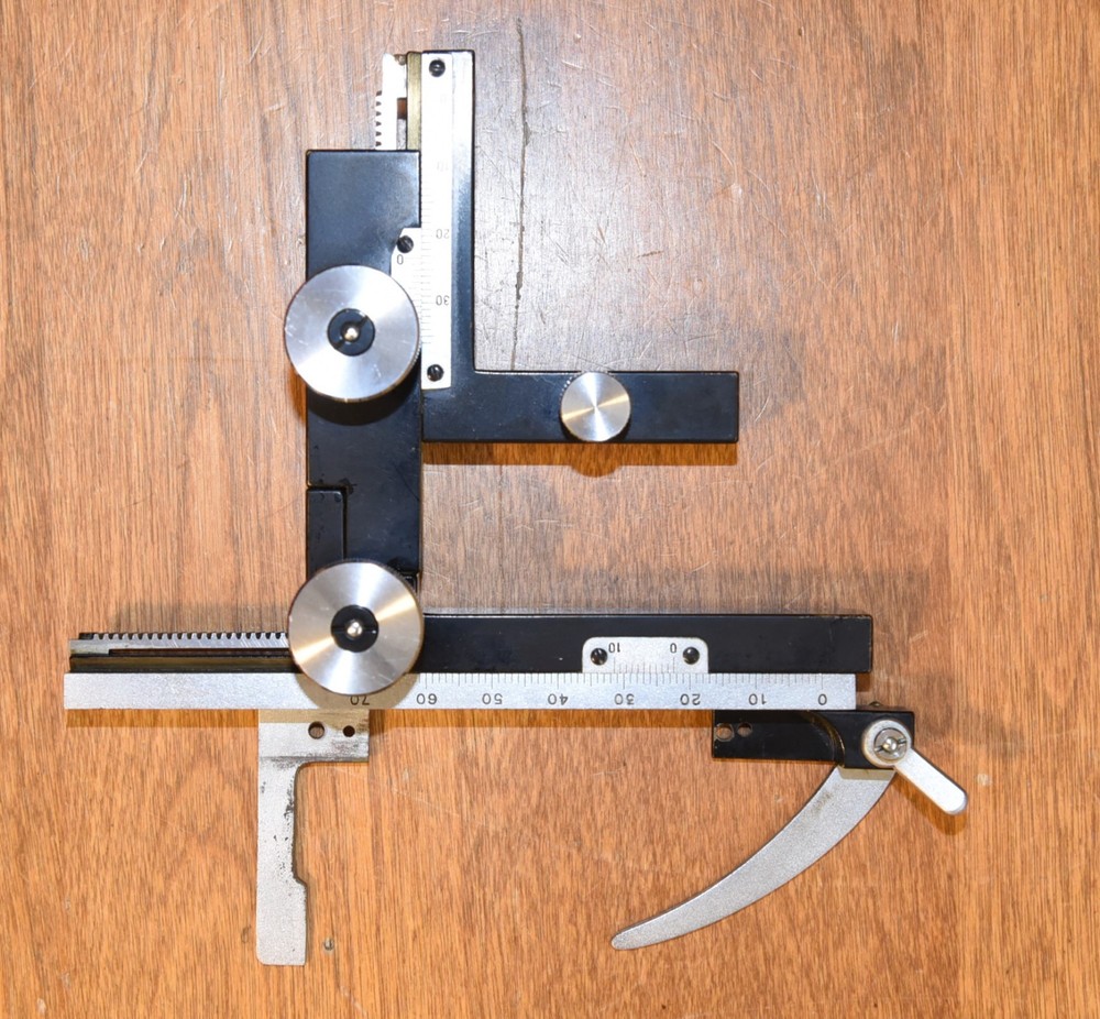 Japan Mechanical Microscope 2-Axis Adjustable Scaled Slide Stage in Great Shape!