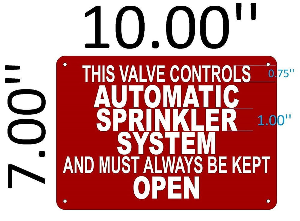 This Valve Controls Automatic Sprinkler SIGN (Aluminium Reflective.....ref1020