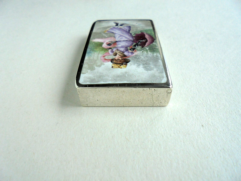 Sampson Mordan Silver Enamel Vesta Case 1889