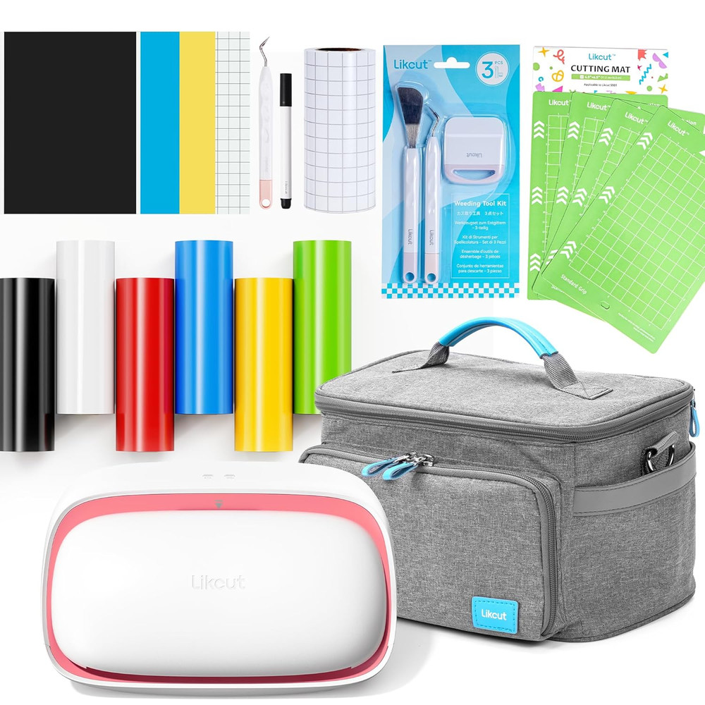 Vinyl Cutter Machine Creator Bundle with Carrying Case & Accessories, User-Frien