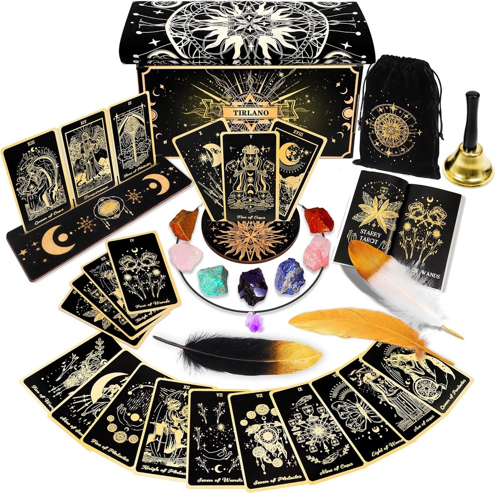 78 Tarot Cards with Guidebook - Deck Gift Set Cloth &...